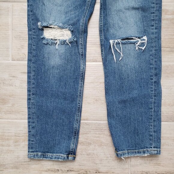Anthropologie Pilcro Women’s Denim Destroyed Knee Straight Leg Jeans Size 27 - Picture 5 of 9